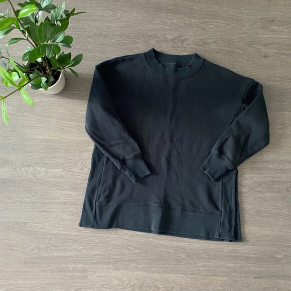 Aerie (by American Eagle) Black Sweatshirt with Side Slit Detail - Picture 8 of 11